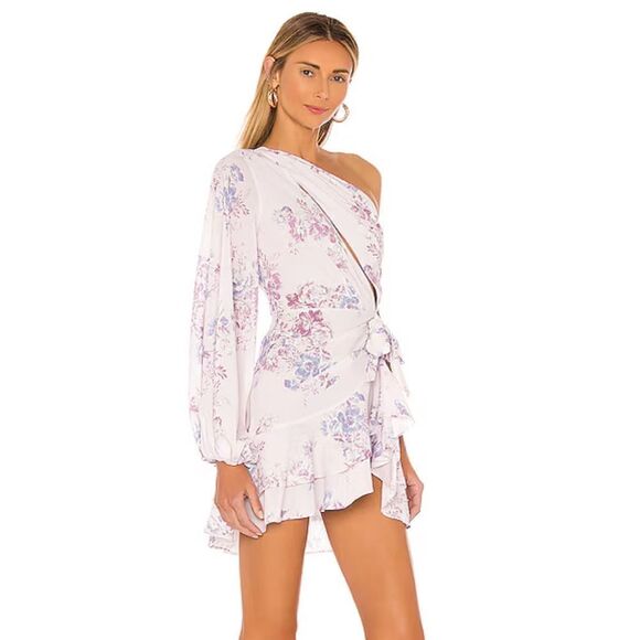 Michael Costello x REVOLVE Sunny Mini Dress Lilac Floral print Revolve S - Picture 2 of 11
